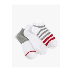 Koton Set of 3 Multicolored Striped Cotton-Mixed Socks