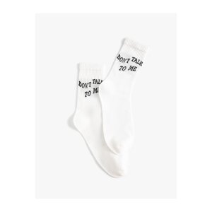 Koton Socks With Slogan Embroidered