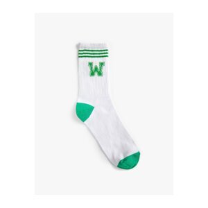 Koton College Crew Socks with Embroidery Detail