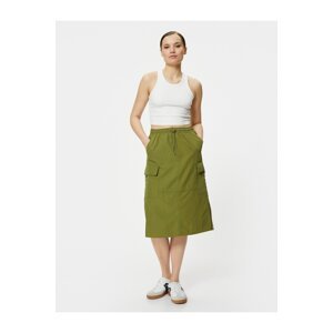 Koton Parachute Skirt with Cargo Pocket Elastic Waist with Stopper