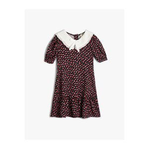 Koton Viscose Floral Dress Baby Collar