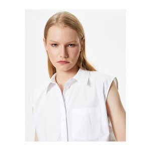 Koton Crop Shirt Short Sleeve Buttoned Pocket Detail Cotton