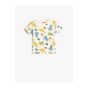 Koton T-Shirt Dinosaur Print Short Sleeve Cotton