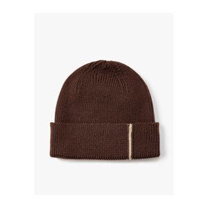 Koton Basic Knit Beanie Fold Detail Stripe Patterned