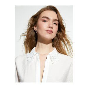 Koton Short Sleeve Shirt Lace Collar Viscose Blended