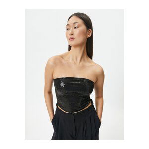 Koton Melis Ağazat X Cotton - Sequined Strapless Bustier