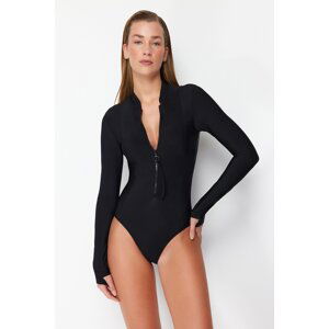 Trendyol Black Long Sleeve Regular Quick Dry Swimsuit