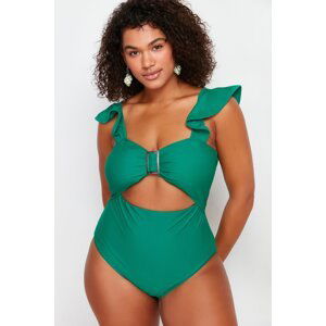 Trendyol Curve Green Balconette Firming Effect Swimsuit