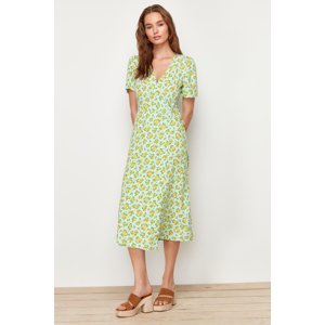 Trendyol Multicolored Floral Double Breasted Midi Woven Dress
