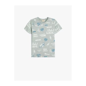 Koton T-Shirt Surf Printed Short Sleeve Crew Neck Cotton