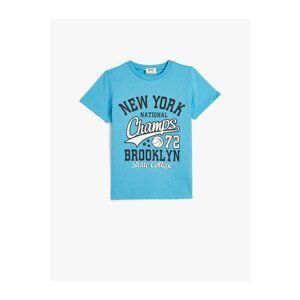 Koton New York Printed College T-Shirt Crew Neck Cotton