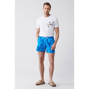 Avva Green-blue Quick Dry Printed Standard Size Comfort Fit Swimsuit Swim Shorts