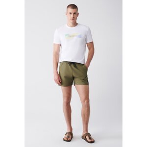 Avva Khaki Quick Dry Standard Size Plain Comfort Fit Swimsuit Sea Shorts
