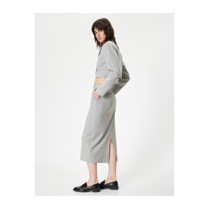 Koton Zippered Midi Skirt