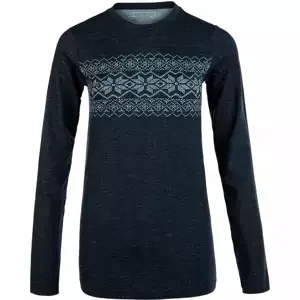 Dámské tričko Endurance Yalia Seamless Wool Print LS Baselayer tmavě modré, L/XL