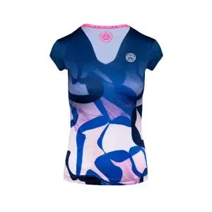 Dámské tričko BIDI BADU  Bella 2.0 Tech V-Neck Tee Dark Blue/Rose M