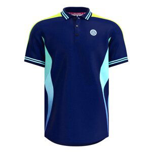 Pánské tričko BIDI BADU  Grafic Illumination Polo Dark Blue XL