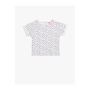 Koton Polka Dot T-Shirt Short Sleeve Crew Neck Cotton