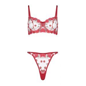 Trendyol Red Floral Embroidery Capless Knitted Lingerie Set