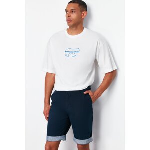 Trendyol Navy Blue Regular Fit Double Leg Gabardine Shorts