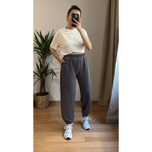 Laluvia Smoked Winter Soft Textured Modal Elastic Trousers