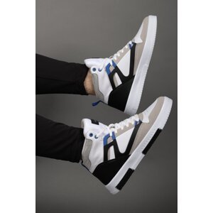 Riccon Men's Comfort Sneaker Boots 001263 White Saxe