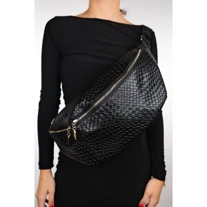 LuviShoes VENTA Black Knit Women's Large Waist Bag