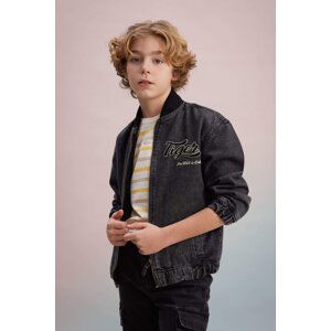 DEFACTO Boy College Collar Bomber Jean Jacket