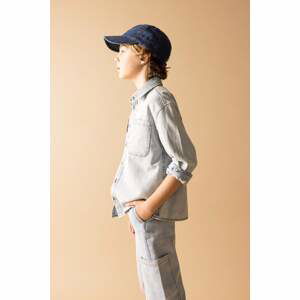 DEFACTO Boy Oversize Fit Polo Neck Jean Shirt