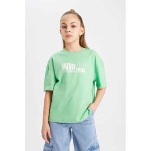 DEFACTO Girl Relax Fit Printed Short Sleeve T-Shirt