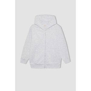 DEFACTO Boy Hooded Pique Cardigan