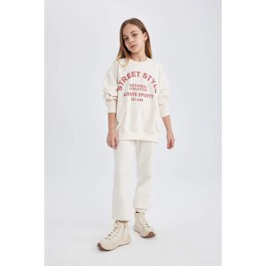 DEFACTO Girl Printed Sweatshirt Sweatpants 2 Piece Set