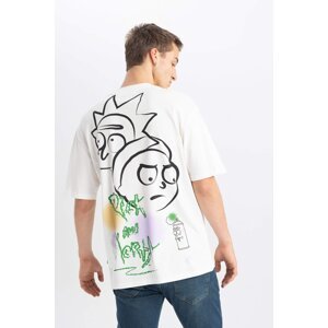 DEFACTO Rick and Morty Comfort Fit Crew Neck Printed T-Shirt