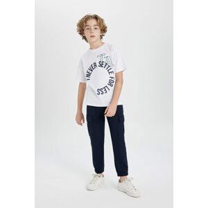 DEFACTO Boy Printed Short Sleeve T-Shirt Sweatpants 2 Set