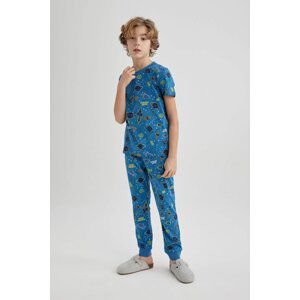 DEFACTO Boy Patterned Short Sleeve 2 Piece Pajama Set