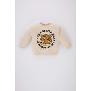 DEFACTO Baby Boy Crew Neck Tiger Pattern Sweatshirt