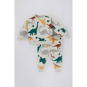 DEFACTO Baby Boy Animal Printed Sweatshirt Sweatpants 2 Piece Set