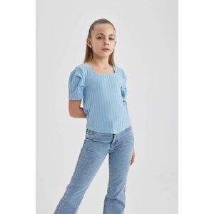 DEFACTO Girl Ribbed Camisole Short Sleeve Crop T-Shirt