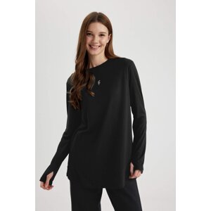 DeFactoFit Crew Neck Long Sleeve Tunic T-Shirt