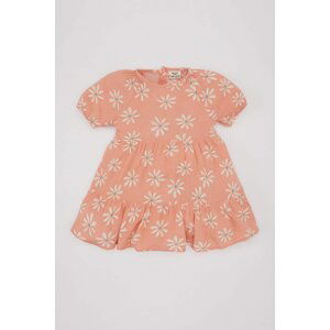 DEFACTO Regular Fit Flower Short Sleeve Woven Dress