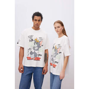 DEFACTO Unisex Tom & Jerry Oversize Fit Printed T-Shirt