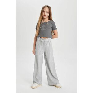 DEFACTO Girl Printed Short Sleeve T-Shirt Trousers 2 Piece Set