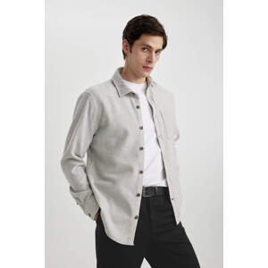 DEFACTO Regular Fit Polo Collar Woodcutter Long Sleeve Shirt