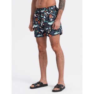Ombre Men's swim shorts in fish - dark blue