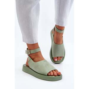 Pohodlné dámské sandály na platformě, zelená Rubie