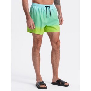Men's ombre effect swim shorts - light turquoise