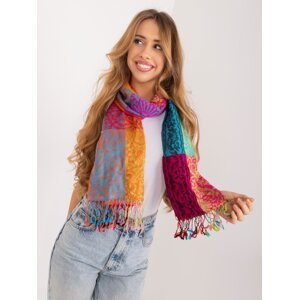 Dámský dlouhý šátek s barevnými třásněmi