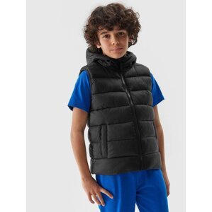 Chlapecká péřová vesta s výplní ze syntetického peří 4F - hluboce černá