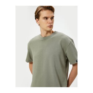 Koton Oversize T-Shirt Thick Weight Label Detail Crew Neck