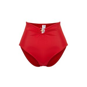 Trendyol High Waist Hipster Bikini Bottom with Red Accessories